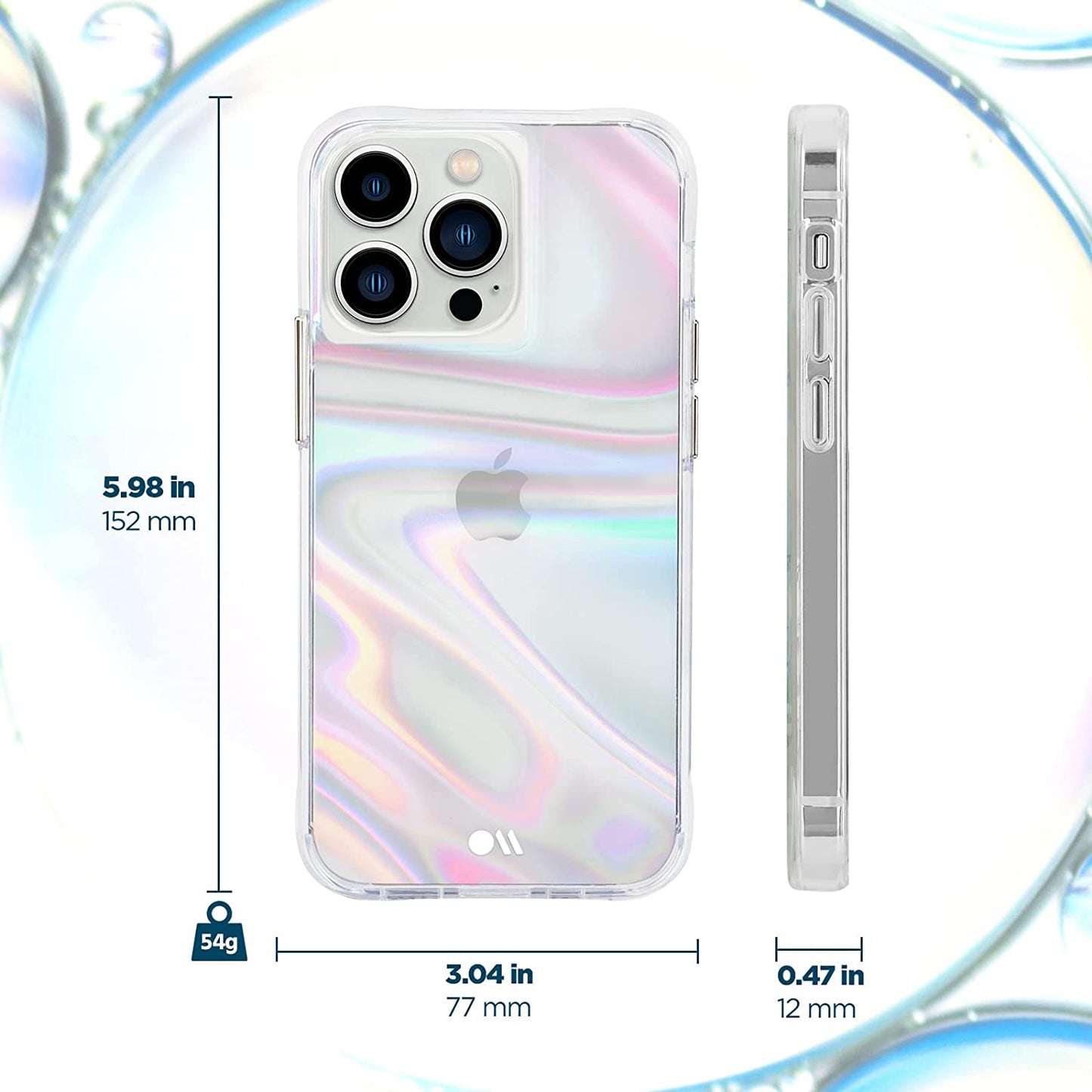- SOAP Bubble - Case for Iphone 13 Pro - Iridescent Design - 10 Ft Drop Protection - 6.1 Inch - Soap Bubble